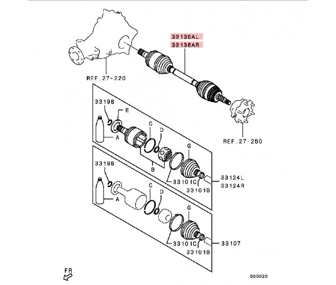 REAR AXLE DRIVESHAFT FOR A MITSUBISHI GENERAL (EXPORT) - REAR AXLE