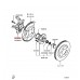 FRONT LEFT HUB AND KNUCKLE WITH ABS SENSOR FOR A MITSUBISHI V90# - FRONT LEFT HUB AND KNUCKLE WITH ABS SENSOR