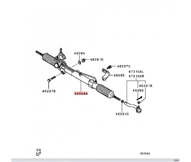 POWER STEERING RACK FOR A MITSUBISHI V90# - STEERING GEAR