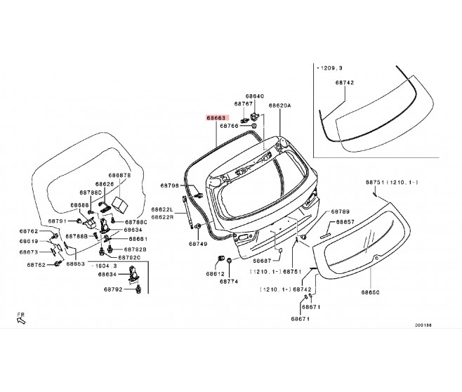 TAILGATE OPENING WEATHERSTRIP FOR A MITSUBISHI ASX - GA7W