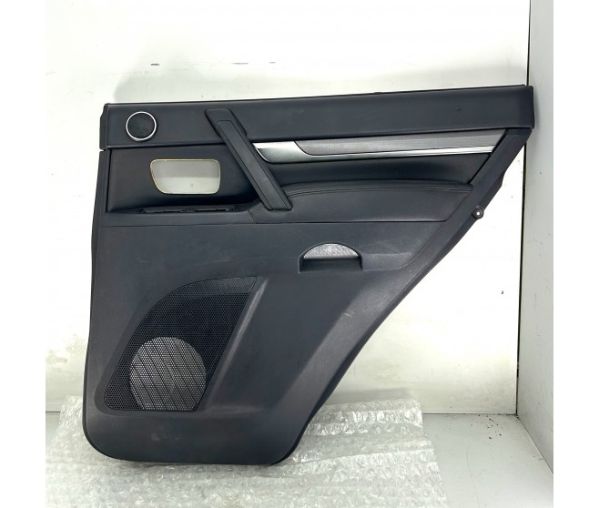 BLACK LEATHER DOOR CARD REAR RIGHT FOR A MITSUBISHI V80,90# - REAR DOOR TRIM & PULL HANDLE