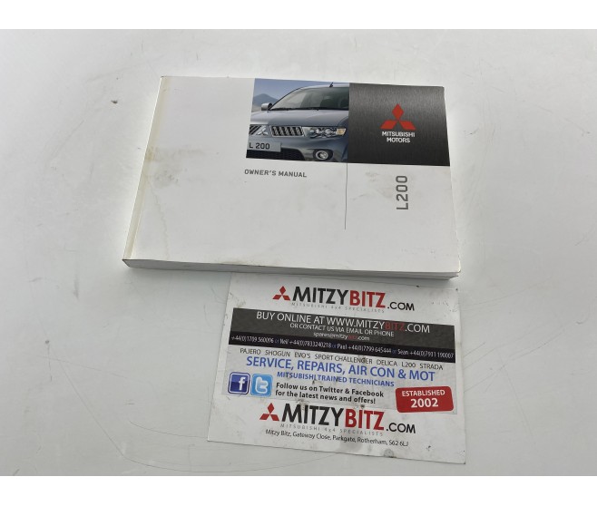 OWNERS MANUAL FOR A MITSUBISHI L200 - KB4T