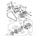 AIR CON COMPRESSOR BRACKET AND PULLEY FOR A MITSUBISHI V88W - 3200D-TURBO/SHORT WAGON<07M-> - GLX(NSS4/EURO4/DPF),S5FA/T / 2006-09-01 -> - 