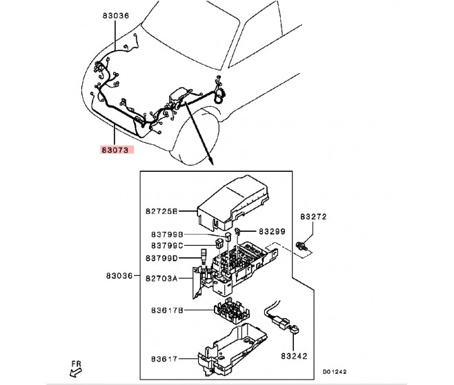 FRONT BUMPER HARNESS FOR A MITSUBISHI GENERAL (EXPORT) - CHASSIS ELECTRICAL