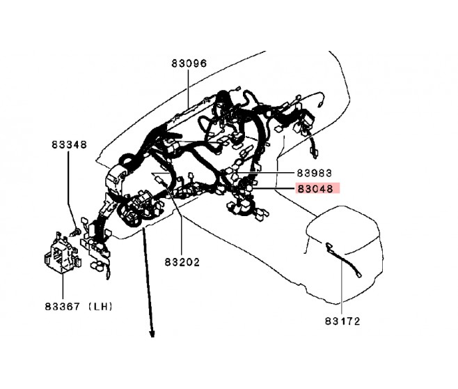 HEATED SEAT SWITCH LOOM FOR A MITSUBISHI PAJERO - V93W