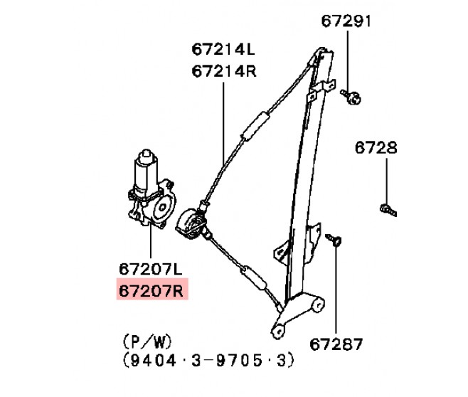 WINDOW REGULATOR AND MOTOR FRONT RIGHT FOR A MITSUBISHI PAJERO - V46WG