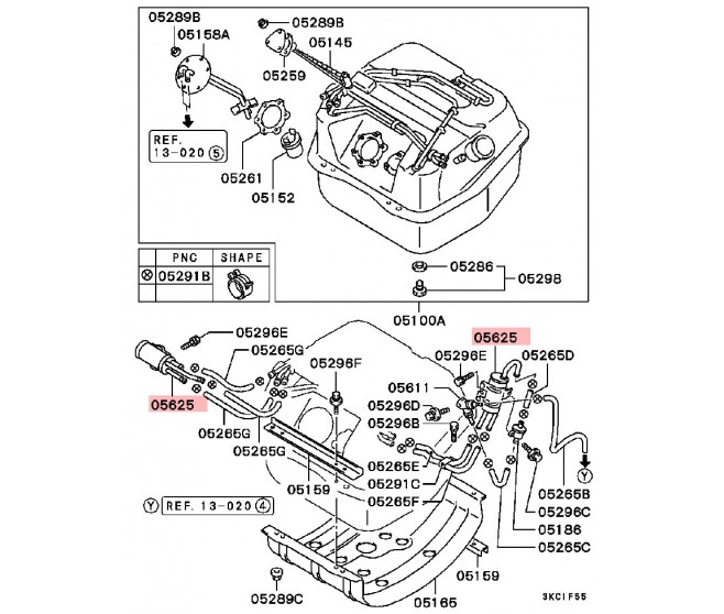 FUEL VAPOR SEPARATOR TANK RIGHT AND LEFT FOR A MITSUBISHI PAJERO/MONTERO - V46W