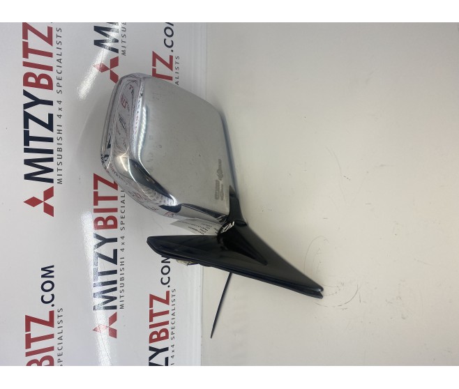 FRONT LEFT DOOR CHROME WING MIRROR 3 WIRES FOR A MITSUBISHI V20-40W - FRONT LEFT DOOR CHROME WING MIRROR 3 WIRES