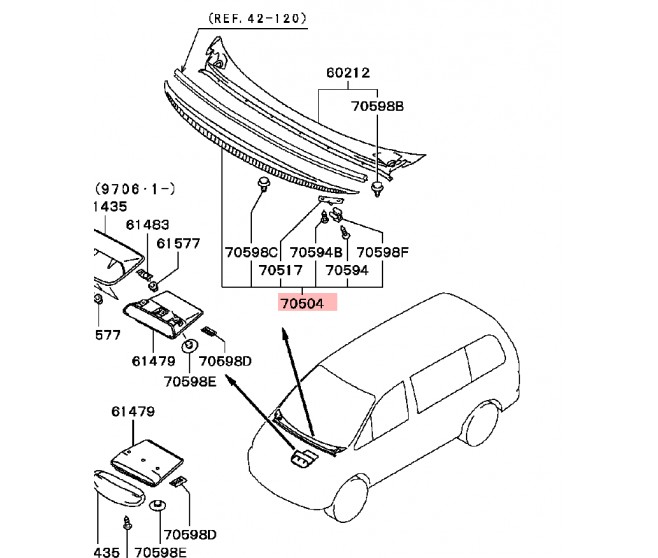 AIR INLET GARNISH FOR A MITSUBISHI PA-PF# - FRONT GARNISH & MOULDING