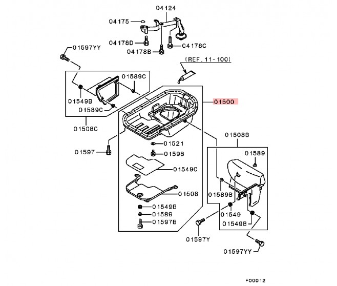 ENGINE OIL PAN  FOR A MITSUBISHI PAJERO/MONTERO - V78W