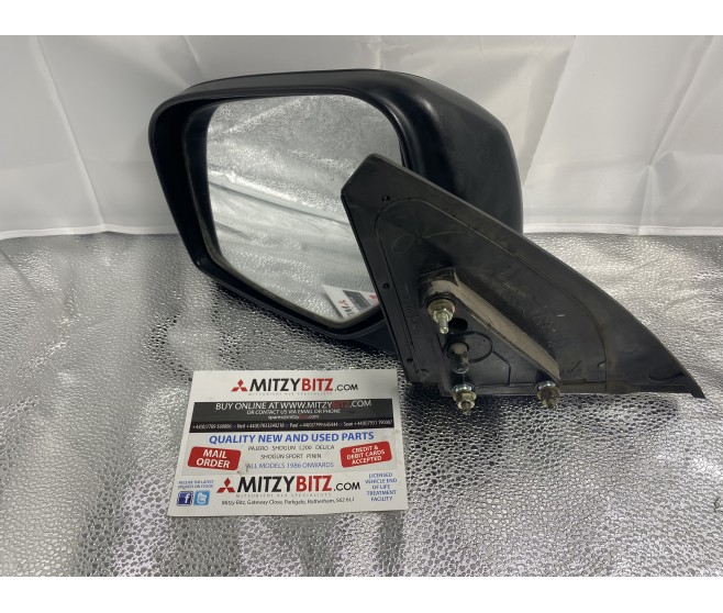 BLACK FRONT LEFT MANUAL DOOR WING MIRROR FOR A MITSUBISHI KA,B# - OUTSIDE REAR VIEW MIRROR