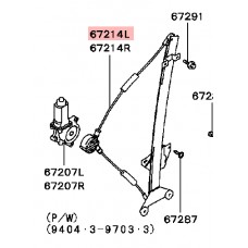 DOOR WINDOW REGULATOR AND MOTOR FRONT LEFT