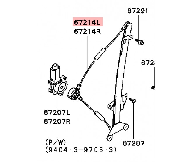 DOOR WINDOW REGULATOR AND MOTOR FRONT LEFT