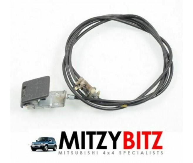 BONNET RELEASE CABLE AND PULL HANDLE FOR A MITSUBISHI K60,70# - BONNET RELEASE CABLE AND PULL HANDLE