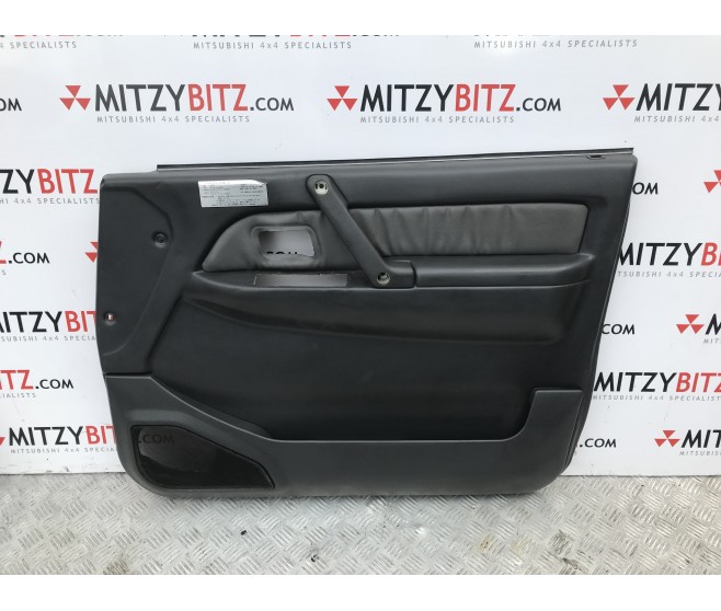 FRONT RIGHT DOOR CARD GREY LEATHER FOR A MITSUBISHI V10-40# - FRONT DOOR TRIM & PULL HANDLE