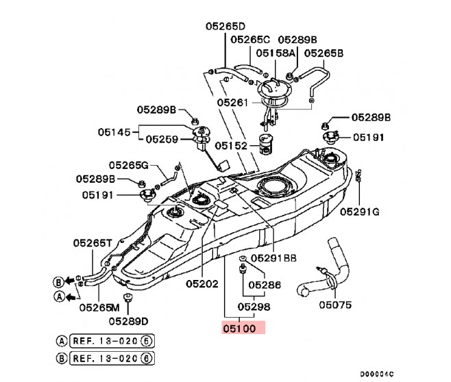 FUEL TANK SWB FOR A MITSUBISHI V88W - 3200D-TURBO/SHORT WAGON<07M-> - GLX(NSS4/EURO4),5FM/T LHD / 2006-09-01 -> - 