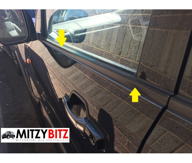 FRONT LEFT DOOR TO WINDOW WEATHERSTRIP TRIM FOR A MITSUBISHI PAJERO - V73W