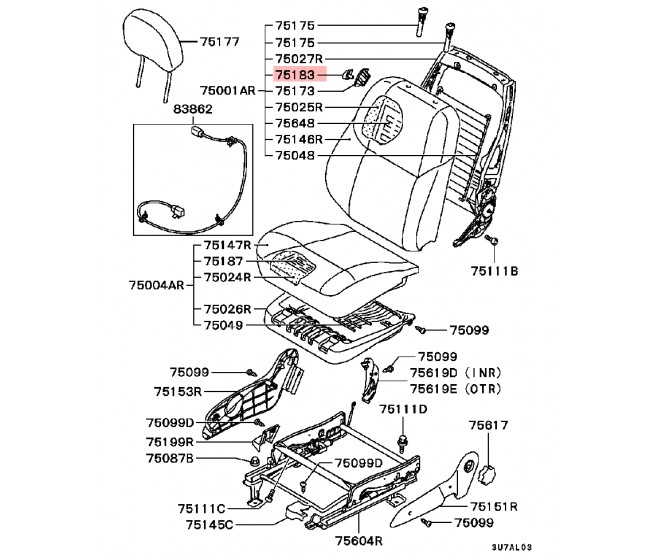 FRONT SEAT FOLDING KNOB