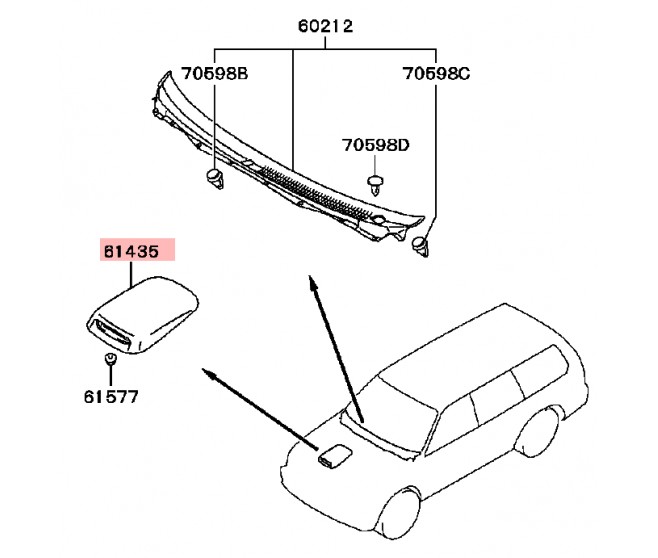 HOOD BONNET SCOOP FOR A MITSUBISHI PAJERO SPORT - K97W