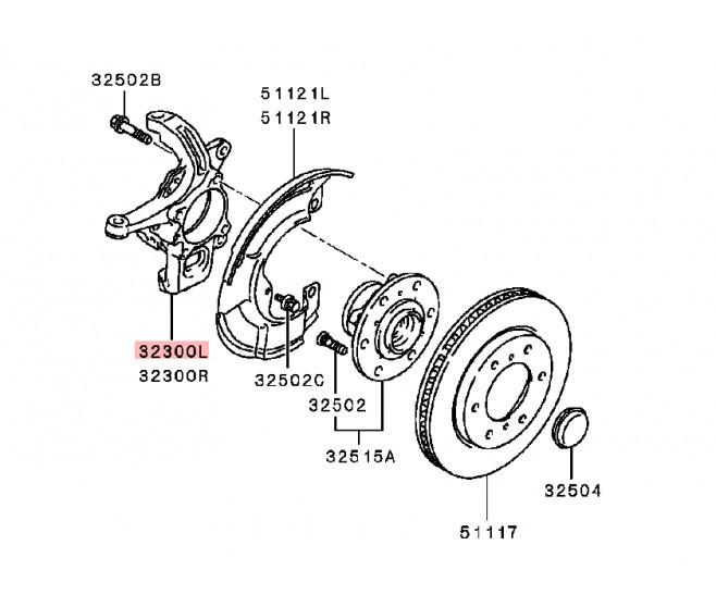 HUB AND KNUCKLE FRONT LEFT FOR A MITSUBISHI PAJERO SPORT - KG5W