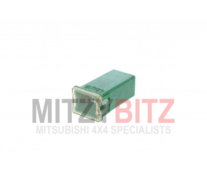 40 AMP GREEN PUSH IN FUSE (FLAT TOP STYLE) FOR A MITSUBISHI N10,20# - WIRING & ATTACHING PARTS