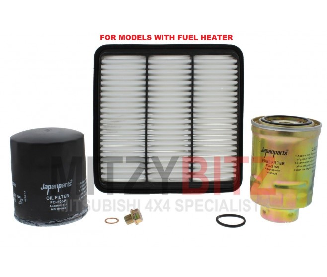 QUALITY AIR OIL FUEL FILTER SERVICE KIT FOR A MITSUBISHI KA,B0# - AIR CLEANER