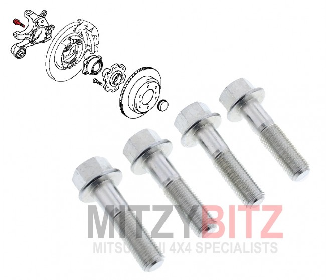 REAR WHEEL BEARING HUB FITTING BOLTS FOR A MITSUBISHI FRONT SUSPENSION - 