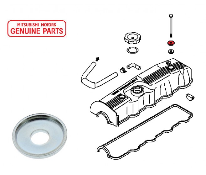 ROCKER COVER TOP BOLT TO SEAL WASHER FOR A MITSUBISHI L04,14# - ROCKER COVER TOP BOLT TO SEAL WASHER