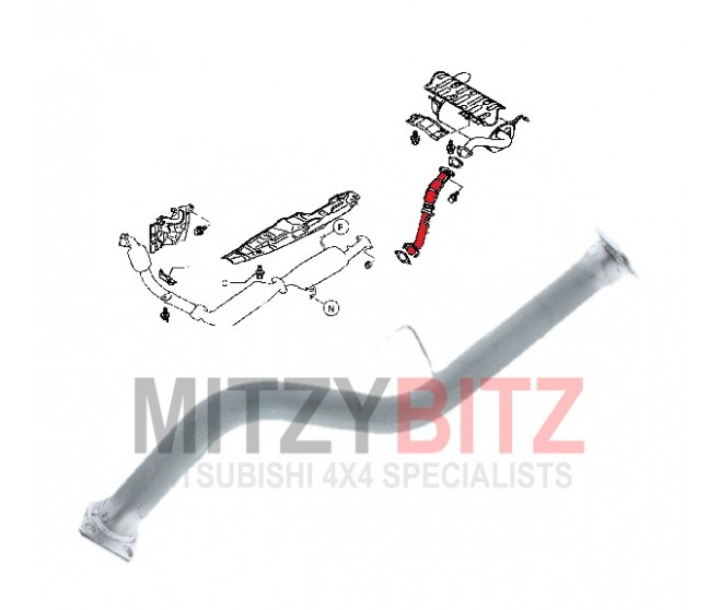 AFTER DPF EXHAUST PIPE  FOR A MITSUBISHI V88W - 3200D-TURBO/SHORT WAGON<07M-> - GLS(NSS4/EURO3,4),S5FA/T RUSSIA / 2006-09-01 -> - 