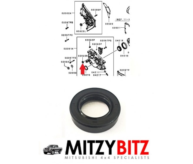 BALANCER SHAFT OIL SEAL FRONT RIGHT FOR A MITSUBISHI GENERAL (EXPORT) - LUBRICATION
