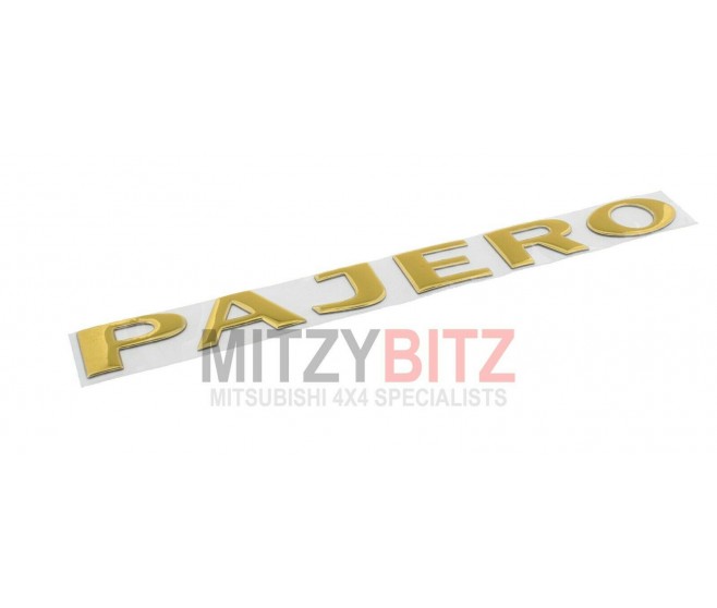 PAJERO GOLD DECAL RAISED STICKER  FOR A MITSUBISHI V60,70# - BACK DOOR PANEL & GLASS