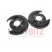  PAIR OF REAR BRAKE DISC DUST COVER BACKING PLATES FOR A MITSUBISHI V70# - REAR WHEEL BRAKE